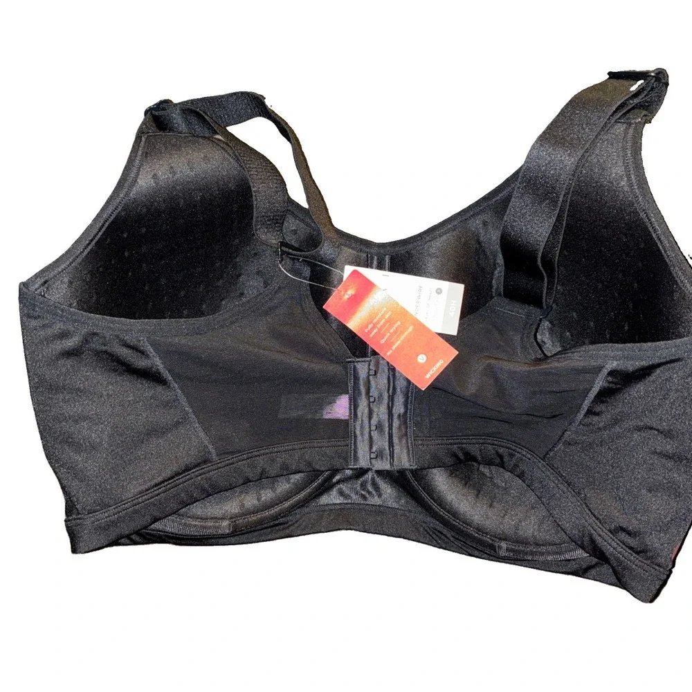 Livi 40H Sports Bra Black Underwire High Impact Back Closure Lane Bryant NEW